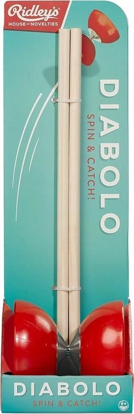 Merkloos Ridley's - Diabolo - Rubber - Houten Stokken - Rood - Speelgoed 3 Merkloos Ridley's - Diabolo - Rubber - Houten Stokken - Rood - Speelgoed