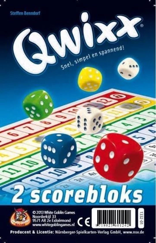 White Goblin Games Qwixx Scorebloks 3 White Goblin Games Qwixx Scorebloks