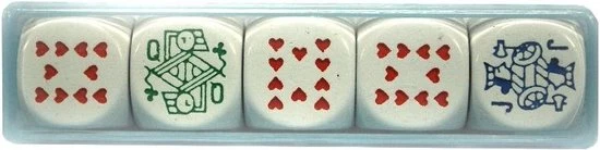 Longfield POKER DICE 5 PCS PACKED IN PLASTIC CASE - 16 MM 3 Longfield POKER DICE 5 PCS PACKED IN PLASTIC CASE - 16 MM