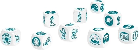 Merkloos Spellenbundel - Dobbelspel - 3 Stuks - Rory's Story Cubes Fantasia, Astro & Emergency 14 Merkloos Spellenbundel - Dobbelspel - 3 Stuks - Rory's Story Cubes Fantasia, Astro & Emergency - Afbeelding 12