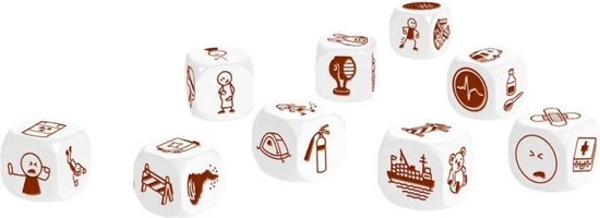 Merkloos Spellenbundel - Dobbelspel - 3 Stuks - Rory's Story Cubes Fantasia, Astro & Emergency 12 Merkloos Spellenbundel - Dobbelspel - 3 Stuks - Rory's Story Cubes Fantasia, Astro & Emergency - Afbeelding 10