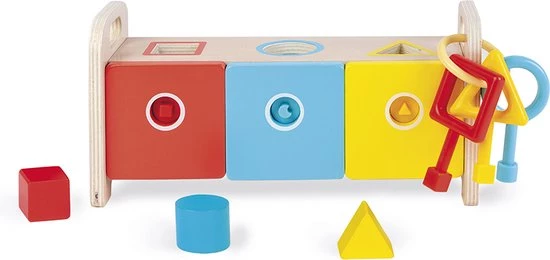 Janod Essential - Vormensorteerder Met Sleutels 3 Janod Essential - Vormensorteerder Met Sleutels