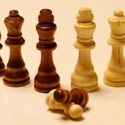 Yenig?n Tavla Luxe Houten Schaakstukken - 9 CM Koning - Met Vilt Tegen Krassen - Matte Lak