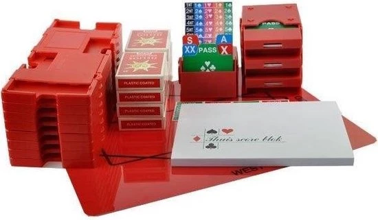 Merkloos Startpakket Bridge Inclusief Bridgeboards - Rood 5 Merkloos Startpakket Bridge Inclusief Bridgeboards - Rood - Afbeelding 3