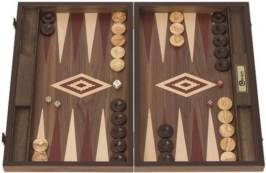 New Walnoothout Backgammon - Rode Inleg, 48 X 60 X 4 X 8 Cm 8 New Walnoothout Backgammon - Rode Inleg, 48 X 60 X 4 X 8 Cm - Afbeelding 6