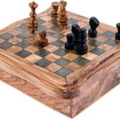 Olijfolie & Honing Schaakbord Olijfhout Set Domino-dammen 22x22x7 14 Olijfolie & Honing Schaakbord Olijfhout Set Domino-dammen 22x22x7 -Spellen-Voor-Volwassenen Winkel 550x362 5