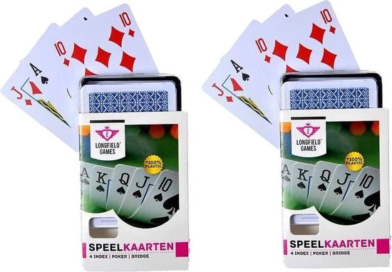 Longfield 6x Speelkaarten Plastic Poker/bridge/kaartspel In Bewaar Box - Kaartspellen - Speelkaarten - Pesten/pokeren 3 Longfield 6x Speelkaarten Plastic Poker/bridge/kaartspel In Bewaar Box - Kaartspellen - Speelkaarten - Pesten/pokeren