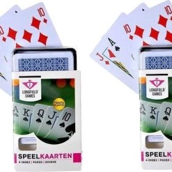 Longfield 5x Speelkaarten Plastic Poker/bridge/kaartspel In Bewaar Box - Kaartspellen - Speelkaarten - Pesten/pokeren