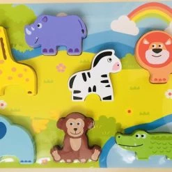 Mini Matters Toyes Mini Matters - Houten Diren Puzzel - 7 Stukjes - Vanaf 10 Maanden - 29.5 X 21x 1.5 Cm