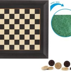 Dal Negro Damspel 34,5 X 34,5 Cm Hout/vilt Zwart/beige