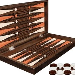 Yenig??n Tavla Klassiek Backgammon Ebbenhouten Bordspel - Met Schaakbord - Turks Tavla - Maat S 25cm