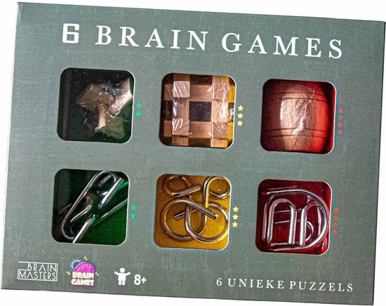 Brain Games Giftbox - 3D Puzzels Voor Volwassenen En Kinderen - 6 Houten En Metalen Puzzels - Breinbrekers - Tangle 3 Brain Games Giftbox - 3D Puzzels Voor Volwassenen En Kinderen - 6 Houten En Metalen Puzzels - Breinbrekers - Tangle
