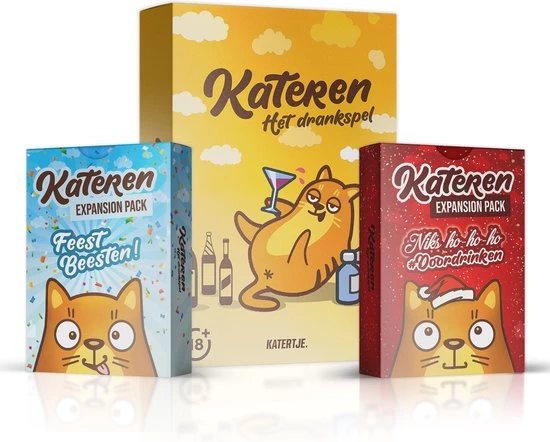 KATERTJE KATEREN - Drankspel Feestpakket - Orginial + Kerst Editie + Feestbeesten Editie - Partygame - Partyspel - Kaartspel 3 KATERTJE KATEREN - Drankspel Feestpakket - Orginial + Kerst Editie + Feestbeesten Editie - Partygame - Partyspel - Kaartspel