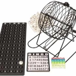 Merkloos Bingo Spel Zwart/wit Complete Set 29 Cm Nummers 1-75 Met Molen, 168x Bingokaarten En 2x Stiften - Bingospel - Bingo Spellen - Bingomolen Met Bingokaarten - Bingo Spelen -Spellen-Voor-Volwassenen Winkel 550x451