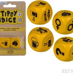 ESTARK Drankspel - Set Van 2 Houten Drankspel Dobbelstenen - Drinkopdracht - Dobbelsteen - Drankspelletje - Drink - Drank - Spel - Drinken - Shots - Party - Partyspel - Dobbelen - Dobbelstenen - 2 STUKS Dobbelstenen Drinking Game