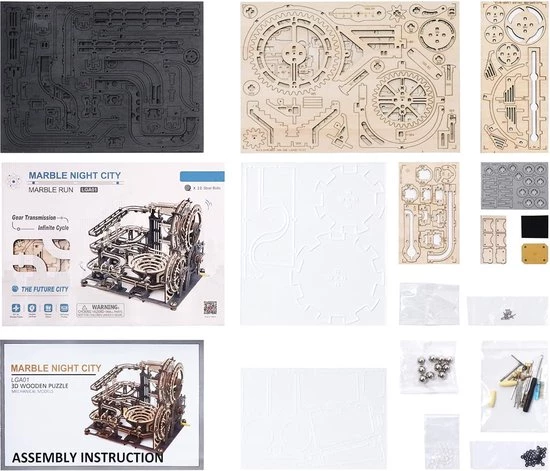 By Marnifique Houten Puzzel - Marble Night City - Marble Run Set - Puzzel Voor Volwassenen - 3D - Bouwbloksets 5 By Marnifique Houten Puzzel - Marble Night City - Marble Run Set - Puzzel Voor Volwassenen - 3D - Bouwbloksets - Afbeelding 3