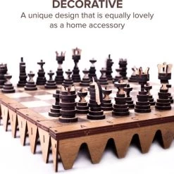 HappyWoods - Handgemaakt Plooibaar Schaakspel - Houten Schaakbord Met Schaak Stukken - Schaakset - Schaakspellen Schaakspel Hout Volwassenen Schaakborden Kinderen - 36 X 36cm -Spellen-Voor-Volwassenen Winkel 550x475 11
