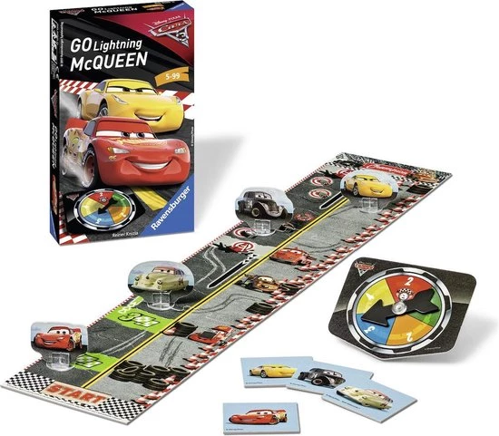 Ravensburger Geef Gas, McQueen - Disney Cars 3 - Pocketspel 4 Ravensburger Geef Gas, McQueen - Disney Cars 3 - Pocketspel - Afbeelding 2