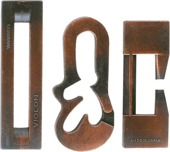 Hanayama Huzzle Breinbreker Cast Violon Staal Brons 4 Hanayama Huzzle Breinbreker Cast Violon Staal Brons - Afbeelding 2