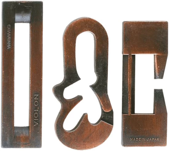 Hanayama Huzzle Breinbreker Cast Violon Staal Brons 5 Hanayama Huzzle Breinbreker Cast Violon Staal Brons - Afbeelding 3