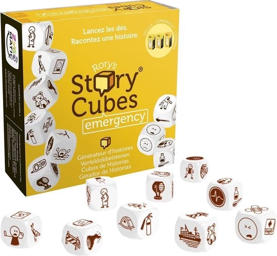 Merkloos Spellenbundel - Dobbelspel - 3 Stuks - Rory's Story Cubes Fantasia, Astro & Emergency 10 Merkloos Spellenbundel - Dobbelspel - 3 Stuks - Rory's Story Cubes Fantasia, Astro & Emergency - Afbeelding 8