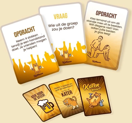 KATERTJE KATEREN - Het Drankspel Extreem | Extreme Editie | Drankspellen - Partygame - Speelkaarten - Kaartspel - Partyspel - Officieel Spel 4 KATERTJE KATEREN - Het Drankspel Extreem | Extreme Editie | Drankspellen - Partygame - Speelkaarten - Kaartspel - Partyspel - Officieel Spel - Afbeelding 2
