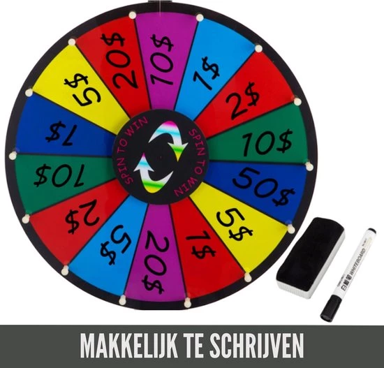 Vevor? Vevor Rad Van Fortuin - Gezelschapsspel - Opvouwbaar - Rad Van Fortuin Draaiwiel - 46 Cm 6 Vevor? Vevor Rad Van Fortuin - Gezelschapsspel - Opvouwbaar - Rad Van Fortuin Draaiwiel - 46 Cm - Afbeelding 4