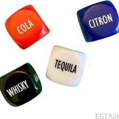ESTARK Drankspel - Set Van 4 Cocktail Drankspel Dobbelstenen - Drinkopdracht - Dobbelsteen - Drankspelletje - Drink - Drank - Spel - Drinken - Shots - Party - Partyspel - Dobbelen - Dobbelstenen - Tequila Gin - 4 STUKS Dobbelstenen Drinking Game (4) -Spellen-Voor-Volwassenen Winkel 550x532 1