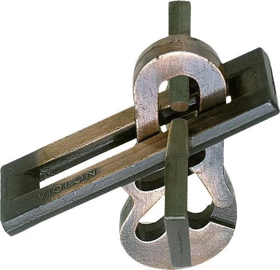 Hanayama Huzzle Breinbreker Cast Violon Staal Brons 6 Hanayama Huzzle Breinbreker Cast Violon Staal Brons - Afbeelding 4