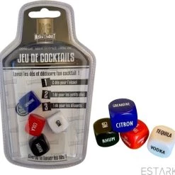 ESTARK Drankspel - Set Van 4 Cocktail Drankspel Dobbelstenen - Drinkopdracht - Dobbelsteen - Drankspelletje - Drink - Drank - Spel - Drinken - Shots - Party - Partyspel - Dobbelen - Dobbelstenen - Tequila Gin - 4 STUKS Dobbelstenen Drinking Game (4)