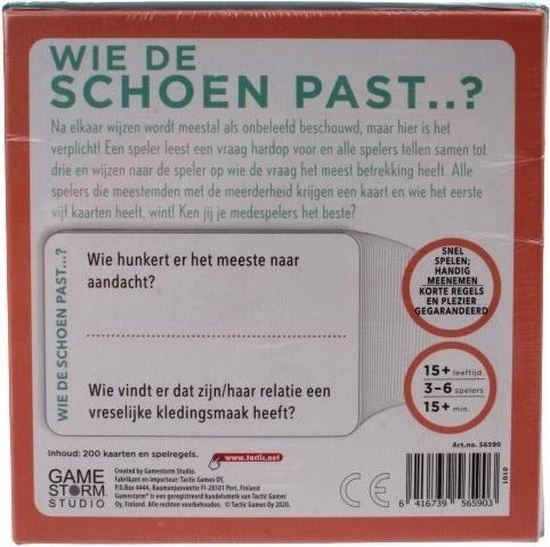 Tactic Kaartspel Wie De Schoen Past.. Karton Groen 200-delig 4 Tactic Kaartspel Wie De Schoen Past.. Karton Groen 200-delig - Afbeelding 2