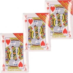 Trendo XL Speelkaarten - 3x Pakjes - Rood - 17 X 12 Cm