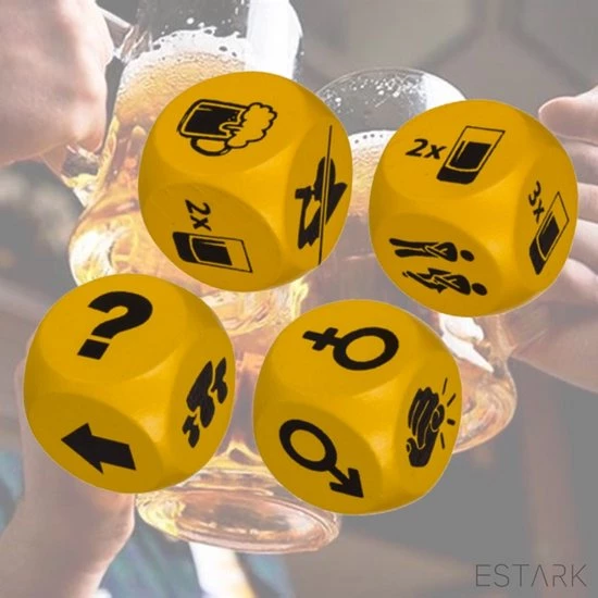 ESTARK Drankspel - Set Van 2 Houten Drankspel Dobbelstenen - Drinkopdracht - Dobbelsteen - Drankspelletje - Drink - Drank - Spel - Drinken - Shots - Party - Partyspel - Dobbelen - Dobbelstenen - 2 STUKS Dobbelstenen Drinking Game 6 ESTARK Drankspel - Set Van 2 Houten Drankspel Dobbelstenen - Drinkopdracht - Dobbelsteen - Drankspelletje - Drink - Drank - Spel - Drinken - Shots - Party - Partyspel - Dobbelen - Dobbelstenen - 2 STUKS Dobbelstenen Drinking Game - Afbeelding 4
