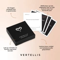 Vertellis Feestdagen Editie NL - Gesprekskaarten - Even Geen Mobiel Maar Aandacht Voor Elkaar, Gespreksstarters, Gezinsspellen, Vragenspel Met Kaarten -Spellen-Voor-Volwassenen Winkel 550x550 293