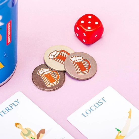 Kikkerland Drankspel Bier Yoga Karton Blauw 5 Kikkerland Drankspel Bier Yoga Karton Blauw - Afbeelding 3