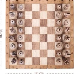 HappyWoods - Handgemaakt Plooibaar Schaakspel - Houten Schaakbord Met Schaak Stukken - Schaakset - Schaakspellen Schaakspel Hout Volwassenen Schaakborden Kinderen - 36 X 36cm -Spellen-Voor-Volwassenen Winkel 550x554 8