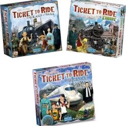 Days Of Wonder Spellenbundel - Ticket To Ride - 3 Stuks - Basisspellen Rails And Sails En Europa & Uitbreiding Japan + Itali