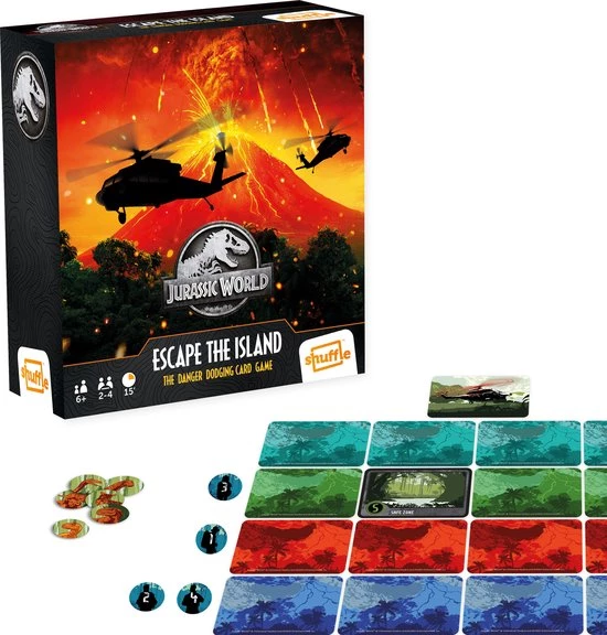 Shuffle - Jurassic World: Escape The Island - Kaartspel - Familiespel 4 Shuffle - Jurassic World: Escape The Island - Kaartspel - Familiespel - Afbeelding 2