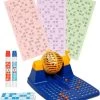 Merkloos Bingo Spel Blauw/geel/oranje Complete Set 25 X 22 Cm Nummers 1-90 Met Molen, 148x Bingokaarten En 2x Stiften - Bingospel - Bingo Spellen - Bingomolen Met Bingokaarten - Bingo Spelen -Spellen-Voor-Volwassenen Winkel 550x630 3
