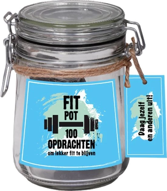 SENZA Fitpot - 100 Verschillende Oefeningen - Jong En Oud - Blauw 3 SENZA Fitpot - 100 Verschillende Oefeningen - Jong En Oud - Blauw