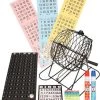 Merkloos Bingo Spel Zwart/wit Complete Set 29 Cm Nummers 1-75 Met Molen, 168x Bingokaarten En 2x Stiften - Bingospel - Bingo Spellen - Bingomolen Met Bingokaarten - Bingo Spelen