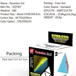 Qiyi Pyraminx 2x2 26 Qiyi Pyraminx 2x2 -Spellen-Voor-Volwassenen Winkel 550x673 3