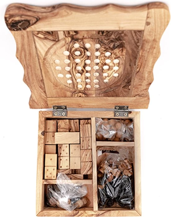 Olijfolie & Honing Schaakbord Olijfhout Set Domino-dammen 22x22x7 11 Olijfolie & Honing Schaakbord Olijfhout Set Domino-dammen 22x22x7 - Afbeelding 9