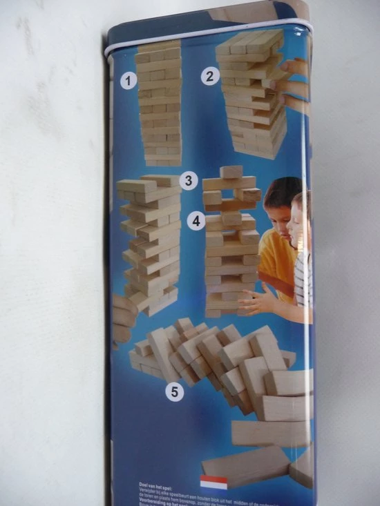 Impuls Wankeltoren, 48 Delig Houten Stapelblokken Spel Voor 2 Of Meerdere Spelers. 5 Impuls Wankeltoren, 48 Delig Houten Stapelblokken Spel Voor 2 Of Meerdere Spelers. - Afbeelding 3